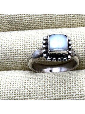 SILPADA Sterling Silver Mother of Pearl Button Ring R1617 Size 6